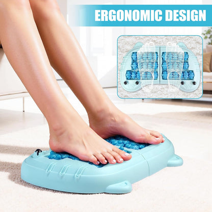 Foot Roller Massager for Plantar Fasciitis Pain Relief, Large Size under Desk Feet Massage, Manual Acupressure Tool, Eases Pain & Cold Feet, Boosts Circulation, Split Portable & Washable，Blue
