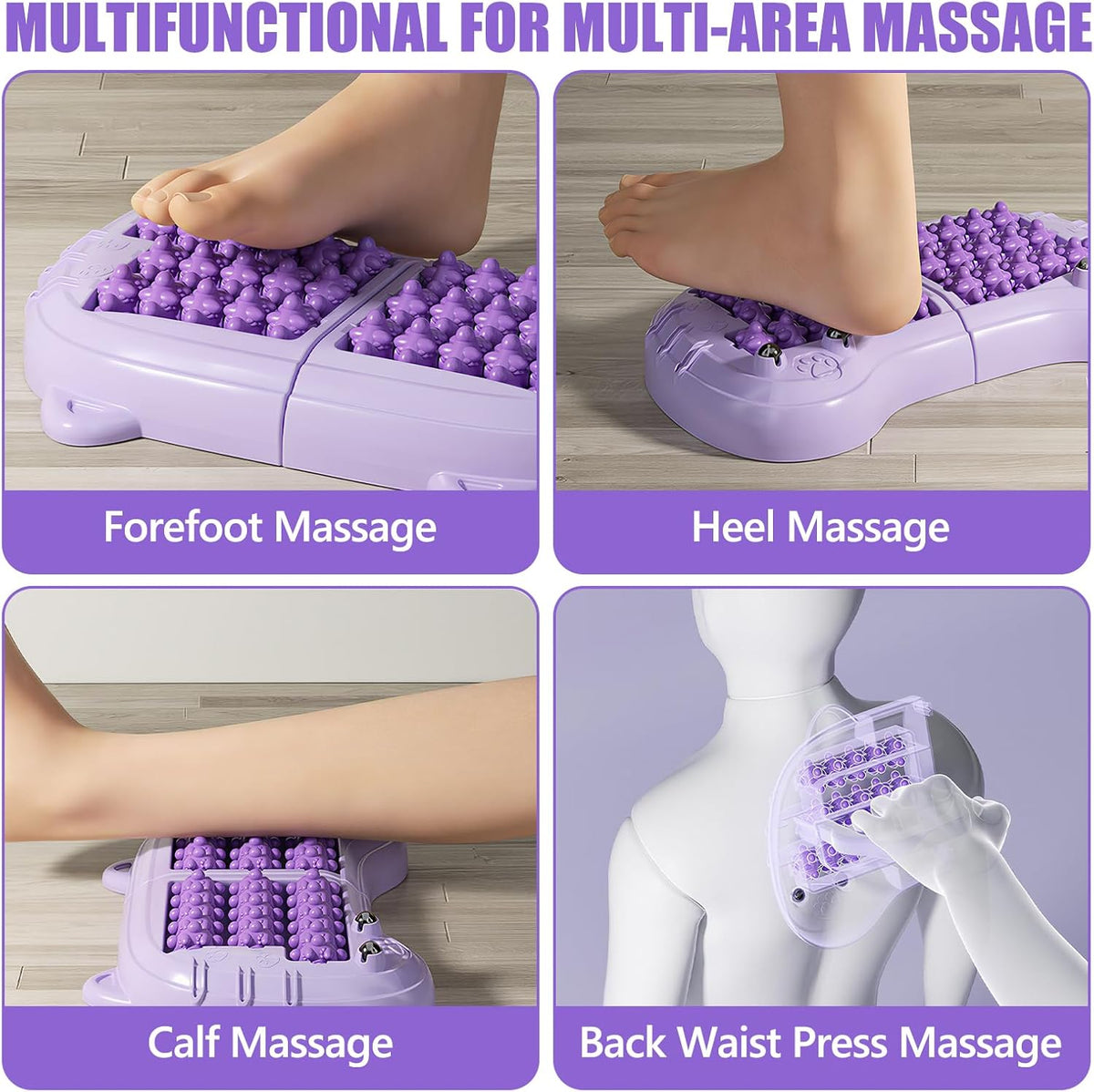 Foot Roller Massager for Plantar Fasciitis Pain Relief, Large Size under Desk Feet Massage, Manual Acupressure Tool, Eases Pain & Cold Feet, Boosts Circulation, Split Portable & Washable，Blue