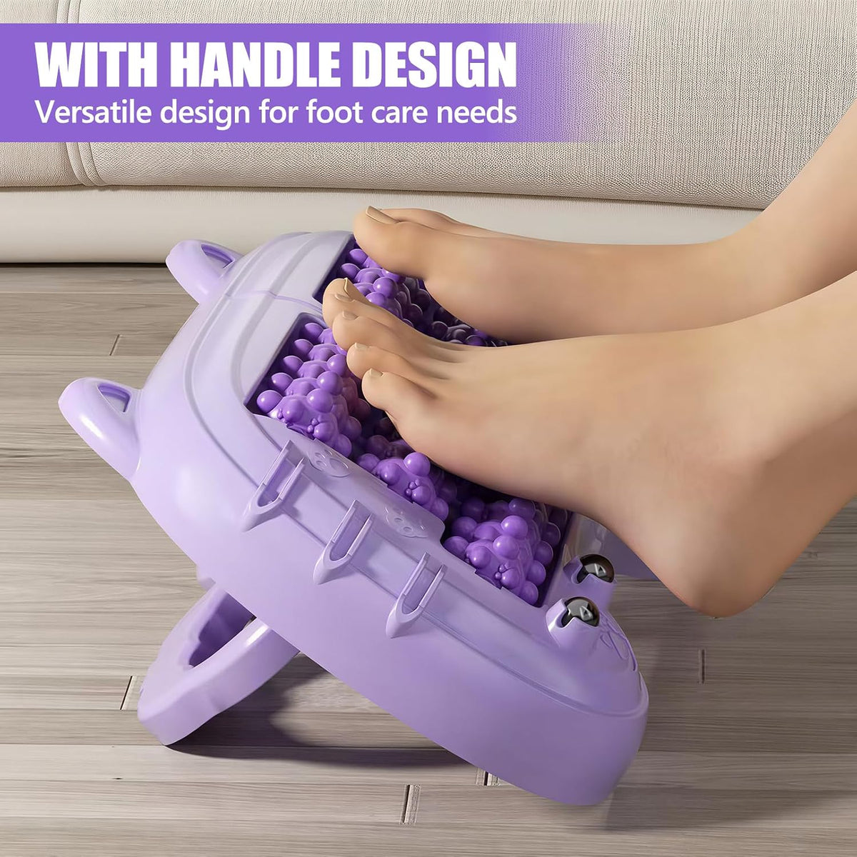 Foot Roller Massager for Plantar Fasciitis Pain Relief, Large Size under Desk Feet Massage, Manual Acupressure Tool, Eases Pain & Cold Feet, Boosts Circulation, Split Portable & Washable，Blue